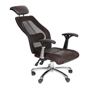 Ghế lưới TP-GL02 lưng ngả đa chiều, chân hợp kim nhôm cao cấp màu nâu