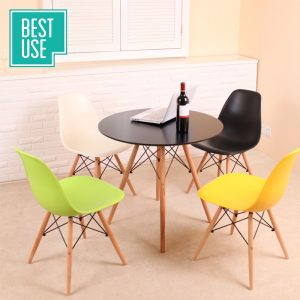 Bộ bàn tròn đen 4 ghế tiện dụng TP-BBA10