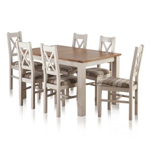 Bộ bàn ăn gỗ sồi 6 ghế bọc nệm TP-BBA03