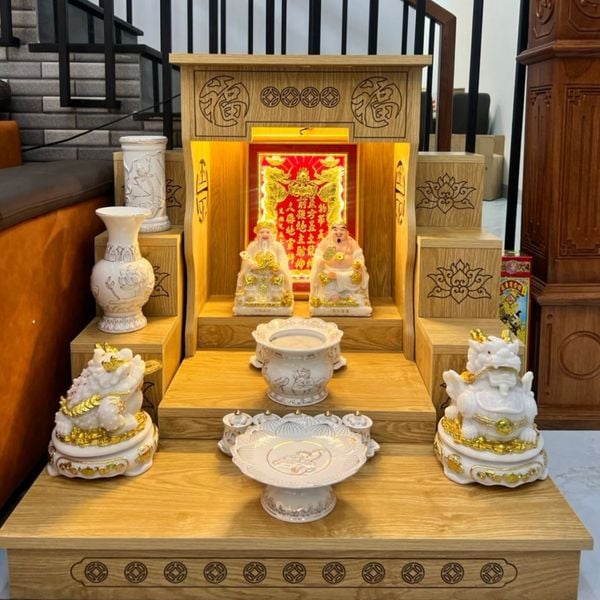 Bàn thờ ông địa - thần tài gỗ công nghiệp ODCN02