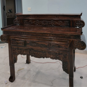 Bàn Thờ Gia Tiên Gỗ Muồng 2 Tầng Chạm Rồng – Sang Trọng, Bền Đẹp, Chuẩn Phong Thủy
