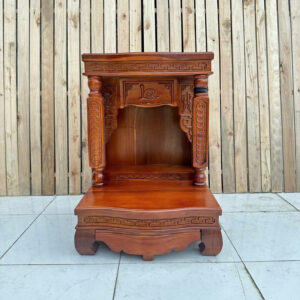 Bàn Thờ Thần Tài Gỗ Tự Nhiên Chữ Lộc – Thiết Kế Đẹp, Có Ngăn Kéo, Chuẩn Phong Thuỷ – Kích Thước 48×48×68