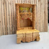 Bàn Thờ Thần Tài Gỗ Tự Nhiên Chạm Rồng 2 Tầng Có Kính – Cao Cấp, Sang Trọng – 48×46×81
