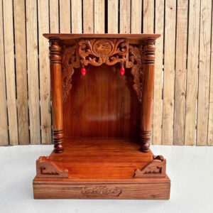 Bàn Thờ Thần Tài Gỗ Tràm Chạm Chữ Phúc Có Khay Kéo – Đẹp Sang Trọng, Tiện Lợi – Kích Thước 48×38×60