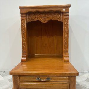 Bàn Thờ Thần Tài Gỗ Gõ Đỏ Có Ngăn Kéo – Bền Đẹp, Chuẩn Phong Thuỷ – Kích Thước 50×48×75