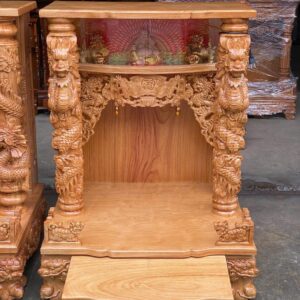 Bàn Thờ Gõ Đỏ Rồng Chạm Tinh Xảo – Kích Thước 60 70 80 Sâu 60 Cao 98 Bề Thế