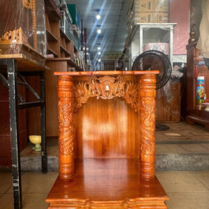 Bàn Thờ Gỗ Rồng Cột Tròn 48cm Cao Cấp – Chạm Khắc Tinh Xảo, Thu Hút Tài Lộc