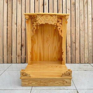 BÀN THỜ GỖ TỰ NHIÊN CHẠM CHỮ PHÚC – TÀI LỘC, MAY MẮN, CHUẨN PHONG THUỶ