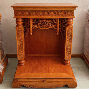 Bàn Thờ Gỗ Chạm Đồng Tiền Đẹp – Thiết Kế Sang Trọng, Chuẩn Phong Thuỷ