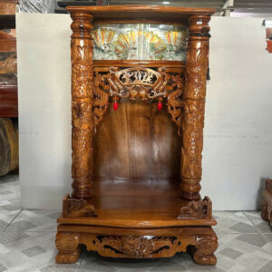 BÀN THỜ CHẠM PHÚC LỘC THỌ gỗ tự nhiên cao cấp, hút tài lộc may mắn bình an