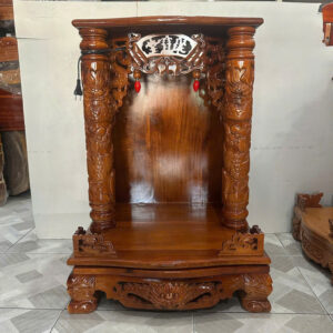 BÀN THỜ CHẠM PHÚC LỘC THỌ gỗ tự nhiên sang trọng, chuẩn phong thuỷ hút tài khí