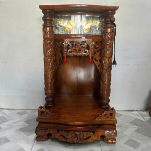 BÀN THỜ CHẠM CHỮ LỘC gỗ tự nhiên sang trọng, chuẩn phong thuỷ hút tài khí