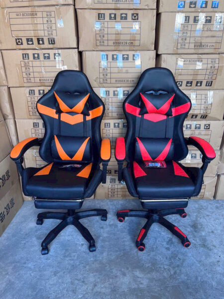 Ghế Gaming Có Gác Chân Ngả Lưng – Ghế Chơi Game Cao Cấp, Êm Ái, Điều Chỉnh Đa Năng – 3 Màu Đỏ, Xanh, Cam